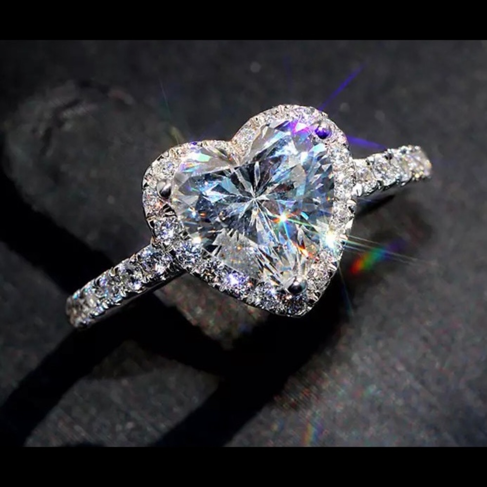 Cubic Zirconia Heart Ring